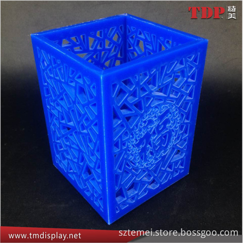 plexiglass pen container table pen holder blue acrylic decorative pen holder for office stationery